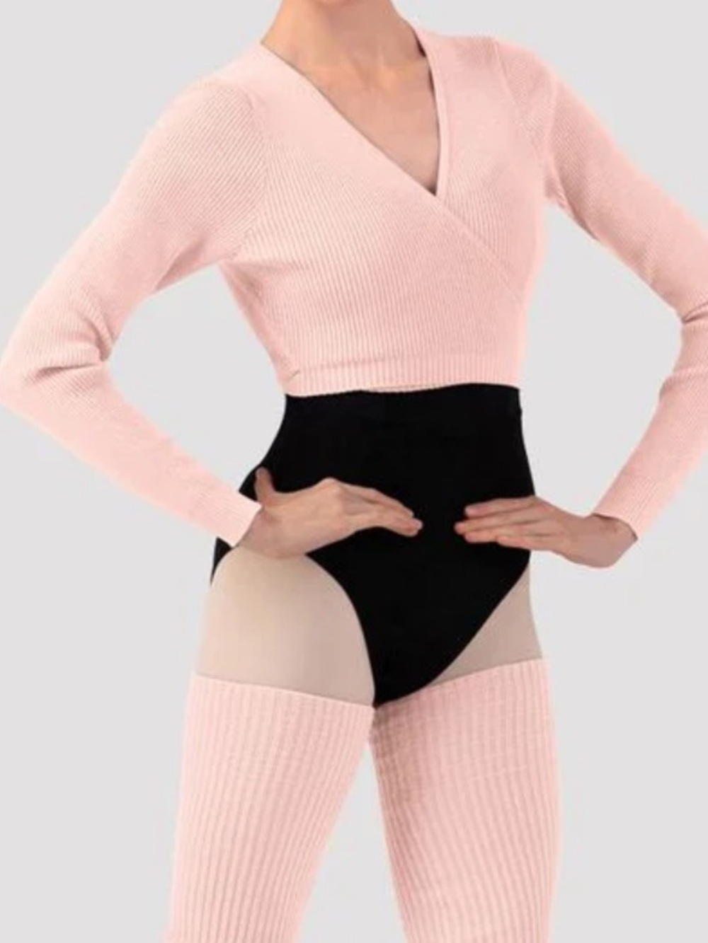 Bloch Pale Pink Ribbed Ballet Bolero